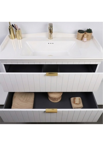Kobos Noble 100 Cm Banyo Dolabı Seti Bianco Beyaz Kobos Noble 100 Cm Banyo Dolabı Seti Bianco Beyaz