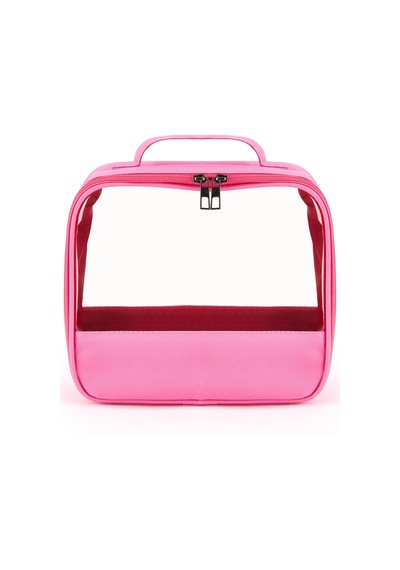 Beedesignn Pvc Detaylı Kozmetik Çantası - Pembe Çok Renkli