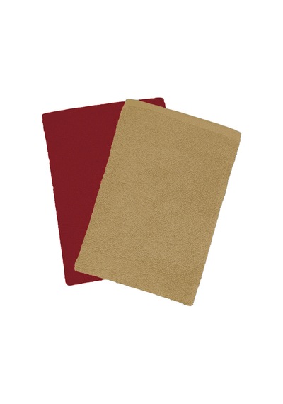 2 Li Lüks El Yüz Havlu Seti 50x90 Cm %100 Pamuklu Gramajlı Bejra Bordo