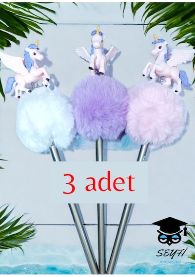 Eğlenceli Başlıklı Kurşun Kalem Setleri Peluş Figürler Baykuş Unicorn Kediler Baykuş 4'lü