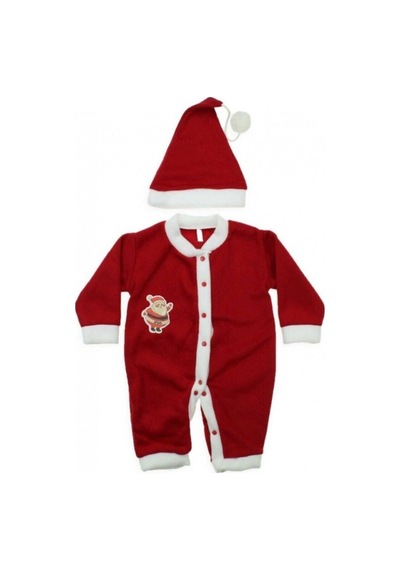 Kingshark Unisex Bebe Noel Kostüm Tulum 6/12 Ay Kırmızı