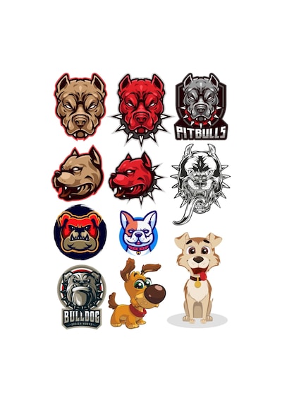 Köpek Pitbull Sticke Set 11 Parça Telefon, Tablet, Defter, Laptop Sticker
