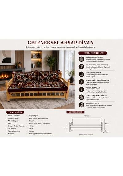 Geleneksel Ahşap Divan