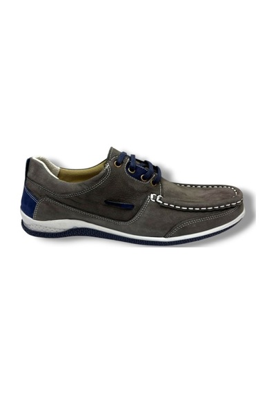 Master 1712-26 Hakiki Nubuk Deri Casual Erkek Ayakkabı Gri Lacivert