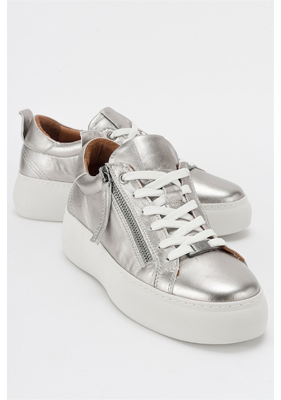 Luvishoes Allıe Platin Hakiki Deri Kadın Sneakers Platin