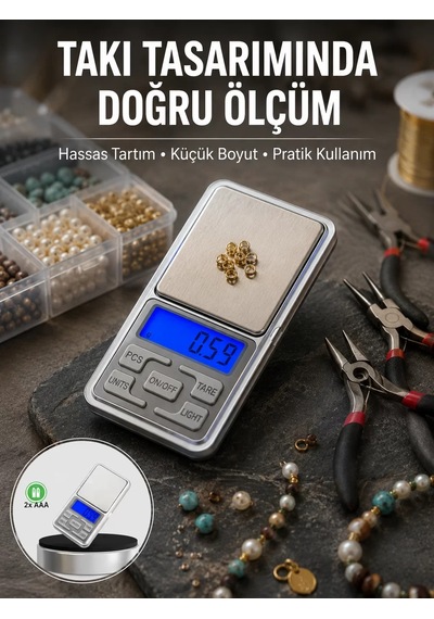 Mavi Işıklı Lcd Ekranlı Hassas Tartı Terazisi Yeni Nesil Belirtilmemiş