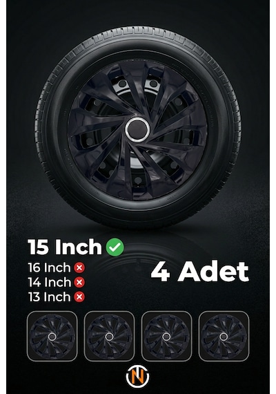 Hyundai 15 İnç Jant Kapağı Takım Siyah S121