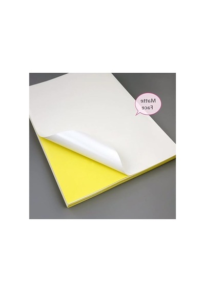 A4 Yapışkanlı Etiket Kağıdı, Mat Yüzeyli, 120gsm 50 Yaprak Diğer
