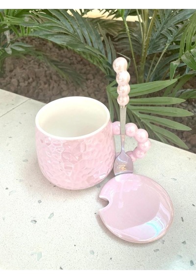 İnci Kupa Mug Lila-kupa Kapak Ve Kaşık