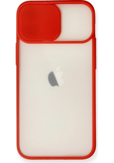 iPhone Uyumlu 11 Kılıf Palm Buzlu Kamera Sürgülü Silikon - Kırmızı