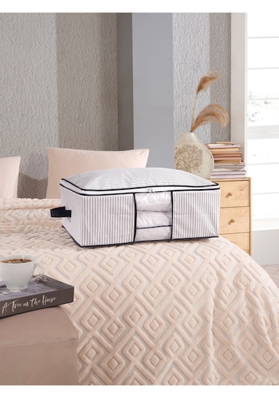 Baza Altı Uyumlu 4 Adet Lüks Pencereli Dolap Hurcu 64x45x22 Cm Beyaz Beyaz