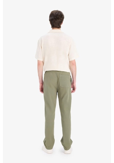 Defacto Bol Rahat Kesim Wide Leg Yazlık Keten Pantolon C2727AX25SP Haki