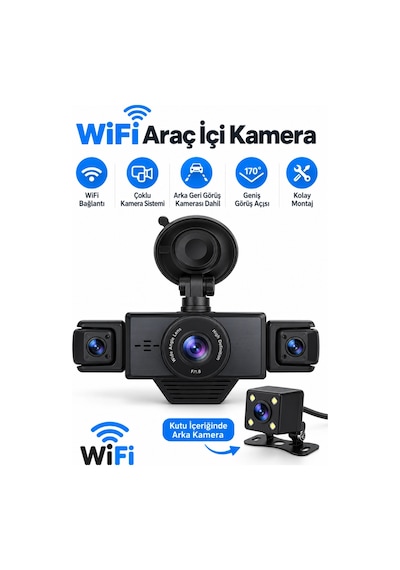 Seyu N89 5 Kameralı Wifi Full Hd 1080p Araç İçi Kamera Geniş Açı G-sensörlü 2 İnç