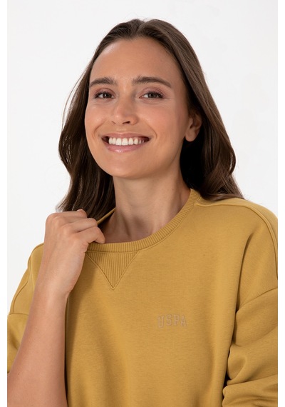 U.S. Polo Assn. Kadın Camel Şardonlu Bisiklet Yaka Basic Sweatshırt 50313586-VR151