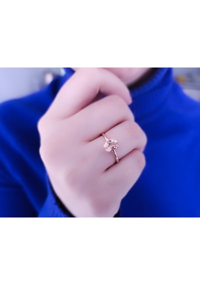 Sirius Oval Morganite Taşlı Esila Yüzük 0802r0050
