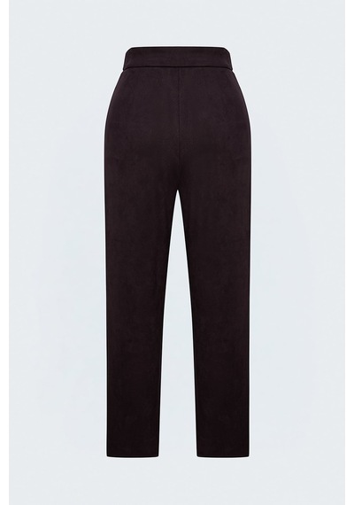 Sateen Süet Pantolon - Bordo-137999
