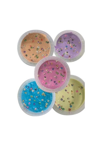 Figürlü Süslü Slime 3 Lü Ele Yapışmayan Slime Slaym Oyun Hamuru Çok Renkli