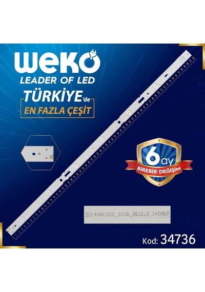 Grundig Uyumlu G32L-6532-4B 2014Arc320 Led Bar Takımı