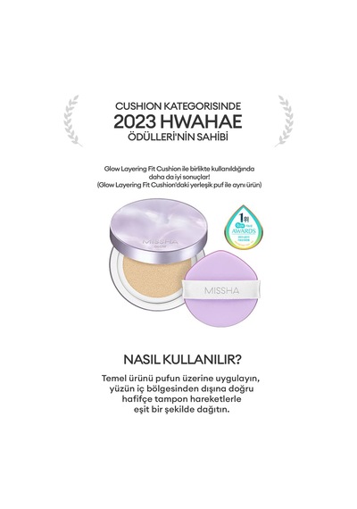 Missha Glow Layering Fit Puff Yüksek Kapatıcılık Sağlayan Yumuşak Makyaj Süngeri 5'li
