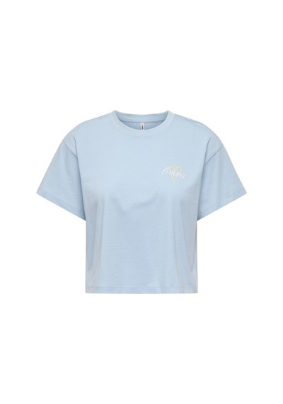 Only Onlannbel S/s Boxy Crop Tee Jrs Kadın Mavi T-shirt - 15348981