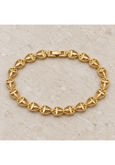 14k Altın Kaplama - Amora Gold Kalp Ve Yaprak Motifli Paslanmaz Çelik Kadın Bileklik Zarafetin İmzası - 18,5 Cm Renkli 14k Altın Kaplama - Amora Gold Kalp Ve Yaprak Motifli Paslanmaz Çelik Kadın Bileklik Zarafetin İmzası - 18,5 Cm Renkli