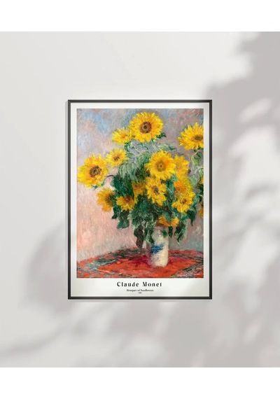 Çerçevesiz Poster Claude Monet Ayçiçeği Buketi