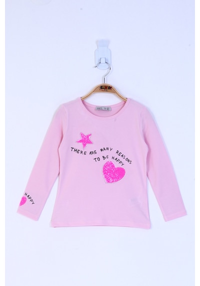 Toontoy Kız Çocuk Pul İşlemeli Sweatshirt Ekru