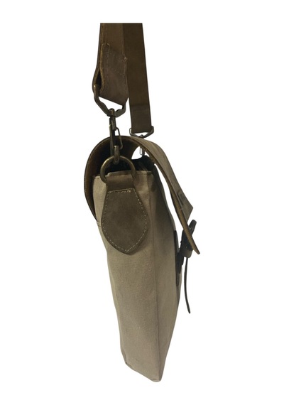 Old Cotton Cargo Kaliteli Su Geçirmez Unisex Küçük Kanvas Günlük Postacı Çantası 20 Cm X 20 Cm Bej