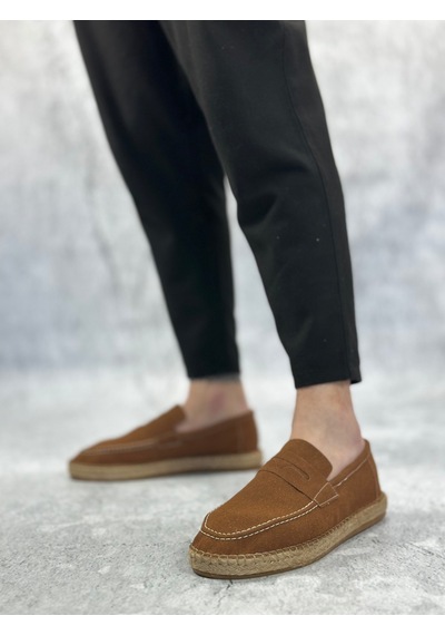 Ba0359 Boa Doğal Deri Tozu Bağcıksız Kauçuk El Yapımı Espadril Taban Taba Renk Erkek Ayakkabı Taba Ba0359 Boa Doğal Deri Tozu Bağcıksız Kauçuk El Yapımı Espadril Taban Taba Renk Erkek Ayakkabı Taba