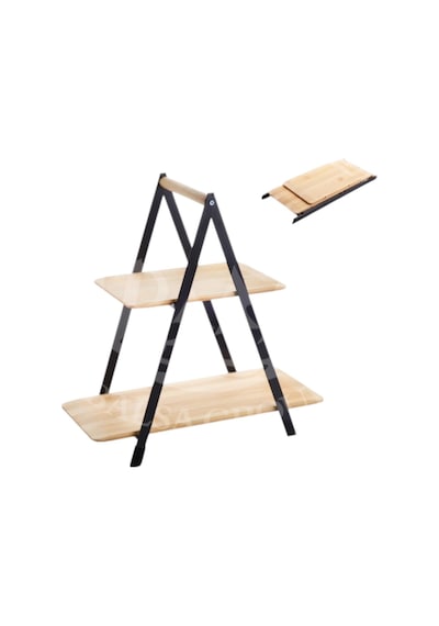 2 Katlı Bambu Stant, Baharat Stantı, Çok Amaçlı Mutfak Rafı Bmb27 Sarı