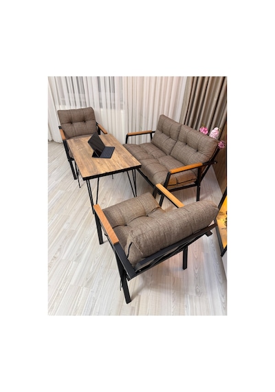 Houseart Gül Metal Bahçe Koltuk Takımı 2+1+1 Masalı Balkon Teras Cafe Oturma Grubu Cappuccino Houseart Gül Metal Bahçe Koltuk Takımı 2+1+1 Masalı Balkon Teras Cafe Oturma Grubu Cappuccino