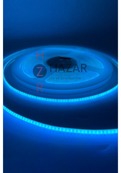 12 Volt 3mm 400 Ledli İnce Esnek Cob Şerit Led Turkuaz Ip20 5 Metre