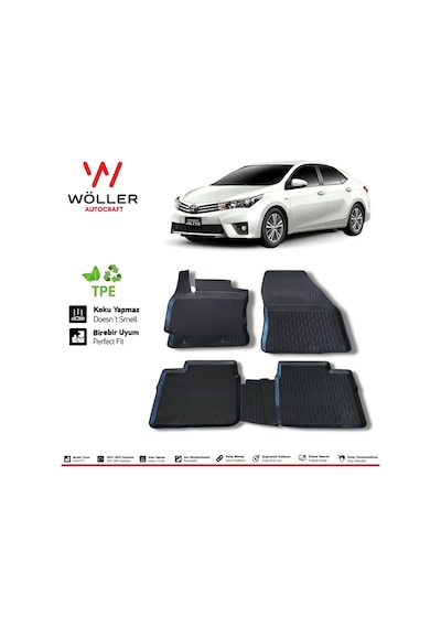 Toyota Corolla Uyumlu Paspas 2013 - 2018 Arası 3D Havuzlu Wöller Paspas