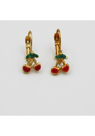 Gold Vip Vintage Tasarım Küpe Taşsız Kiraz Çok Renkli