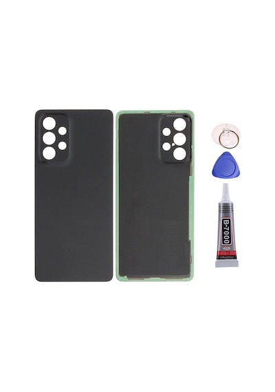 Samsung A53 Siyah Uyumlu Arka Kapak Batarya Kapağı Pil Kapağı Yapışkan Ve Sökme Aparatıyla Beraber Full Set Siyah