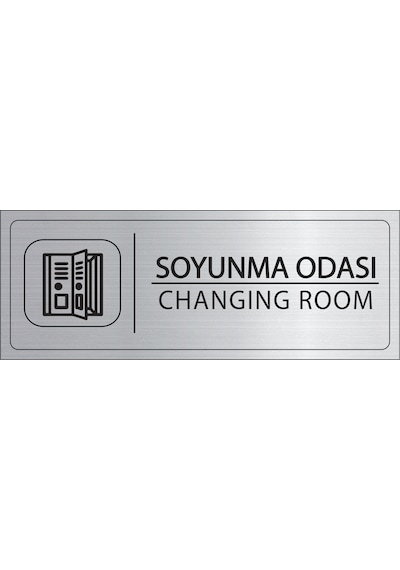 Mayeka Soyunma Odası İsimlik Gümüş Metal Kapı İsimliği Levhası Yönlendirme Tabelası
