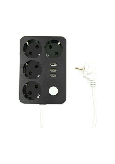 Akım Koruyuculu 3usb Port Hızlı Şarjlı 4lü Priz-429 0