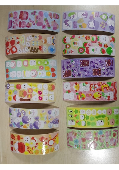 5 Adet 12 Cm X 4 Cm Çıkartma Lazer Sticker Seti Defter Telefon Süsü Çok Renkli