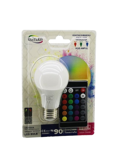 Uzaktan Kumandalı Led Ampul - Rgb Renkli - E27 Duy