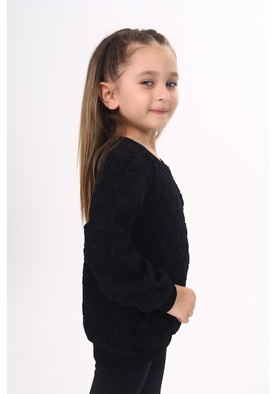 Toontoy Kids Toontoy Unisex Çocuk Nakışlı Sweatshirt Siyah