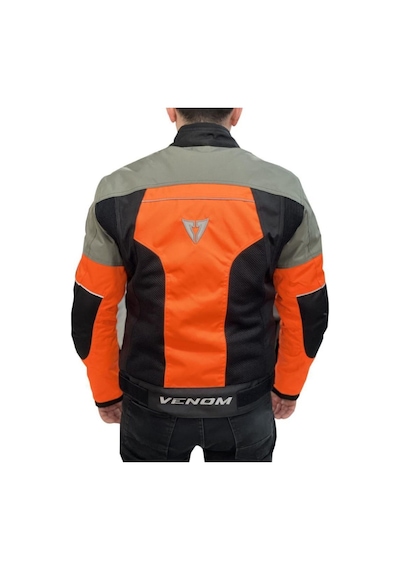 Venom Erkek Dynamic Siyah Gri Turuncu Motosiklet Montu 4 Mevsim Kalıplar Dardır Büyük Sipariş Veriniz