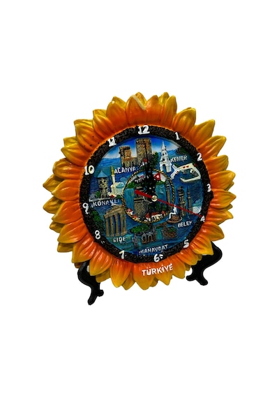 Ayçiçek Model Duvar Ve Masa Saati 18cm