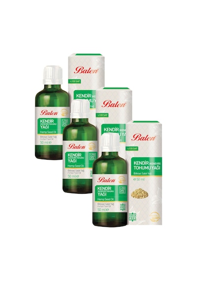 Balen Kendir Tohumu Yağı Soğuk Pres 50 ML x 3 Adet