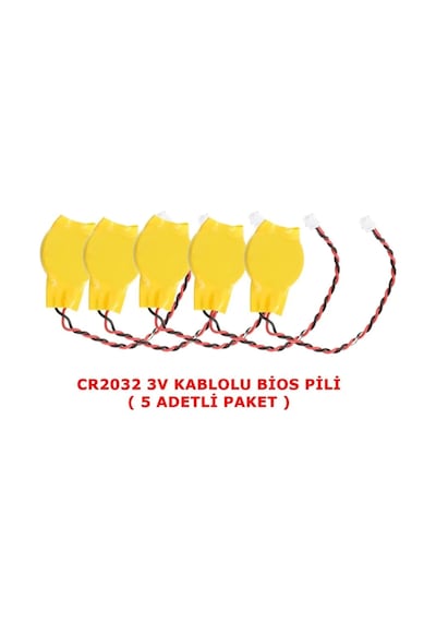 Cr2032 3v Kablolu Notebook Bios Pili - Cmos Pili 5 Adetli