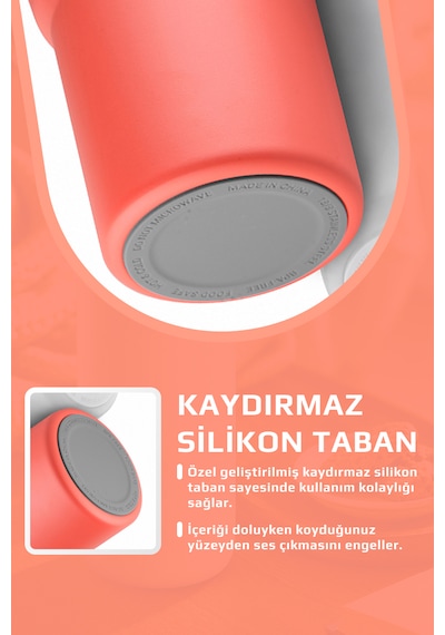 Neoflam Fika Lumi Patentli Döner Kulplu Sızdırmaz Çift Ağızlıklı Çelik Termos 950 Ml Kırmızı