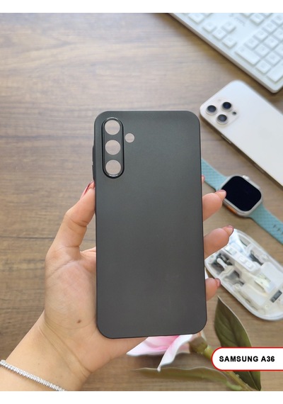 Samsung Galaxy A36 Uyumlu Süper İnce Mat Ultra Thin Silikon Kılıf Siyah