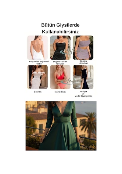 2 Beden Büyüten Silikon Yapışkanlı Abiye Gelinlik Elbise Mayo Göğüs Kaldırıcı Push Up Sütyen Pedi