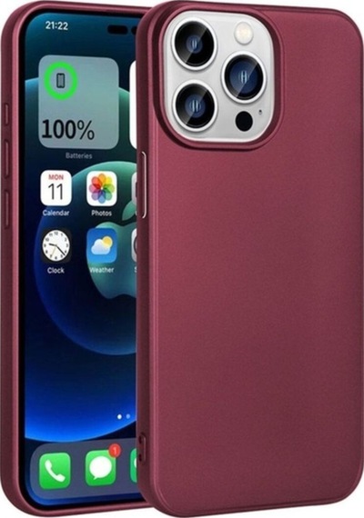 Apple     Uyumlu iPhone 15 Pro Max Kılıf Zore Premier Silikon Kapak Mürdüm