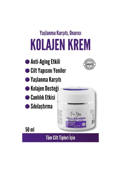 Dolgunlaştırıcı, Yaşlanma Ve Kırışıklık Karşıtı Collagen Cilt Bakım Kremi 50 Ml