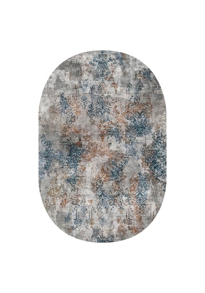 Rovigo Home Dijital Baskı Yıkanabilir Kaymaz Taban Oval Salon Halısı RVG7236-SD292 Çok Renkli